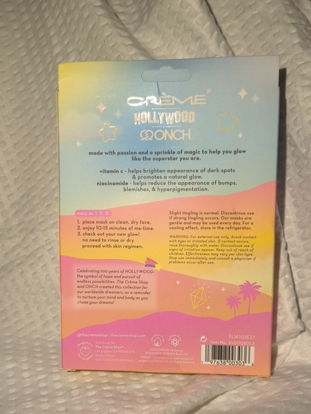 CRÈME x MONCH HOLLYWOOD Superstar Glow Sheet Mask - SET OF 3 - Picture 4 of 4
